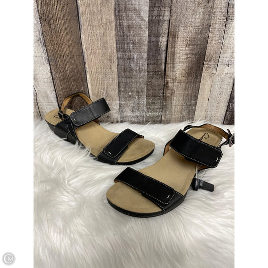 Sandals Heels Wedge By Clarks In Black, Size: 11