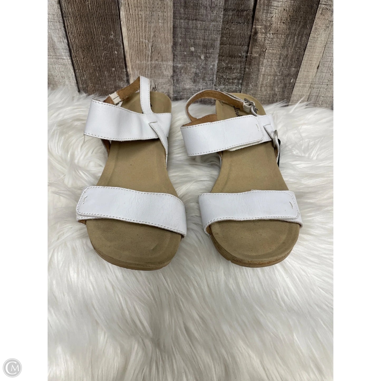 Sandals Heels Wedge By Clarks In White, Size: 11