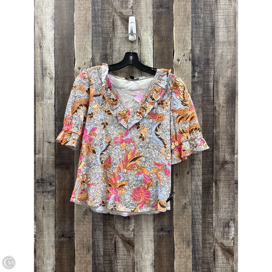 Top Short Sleeve By International Concepts In Multi-colored, Size: M