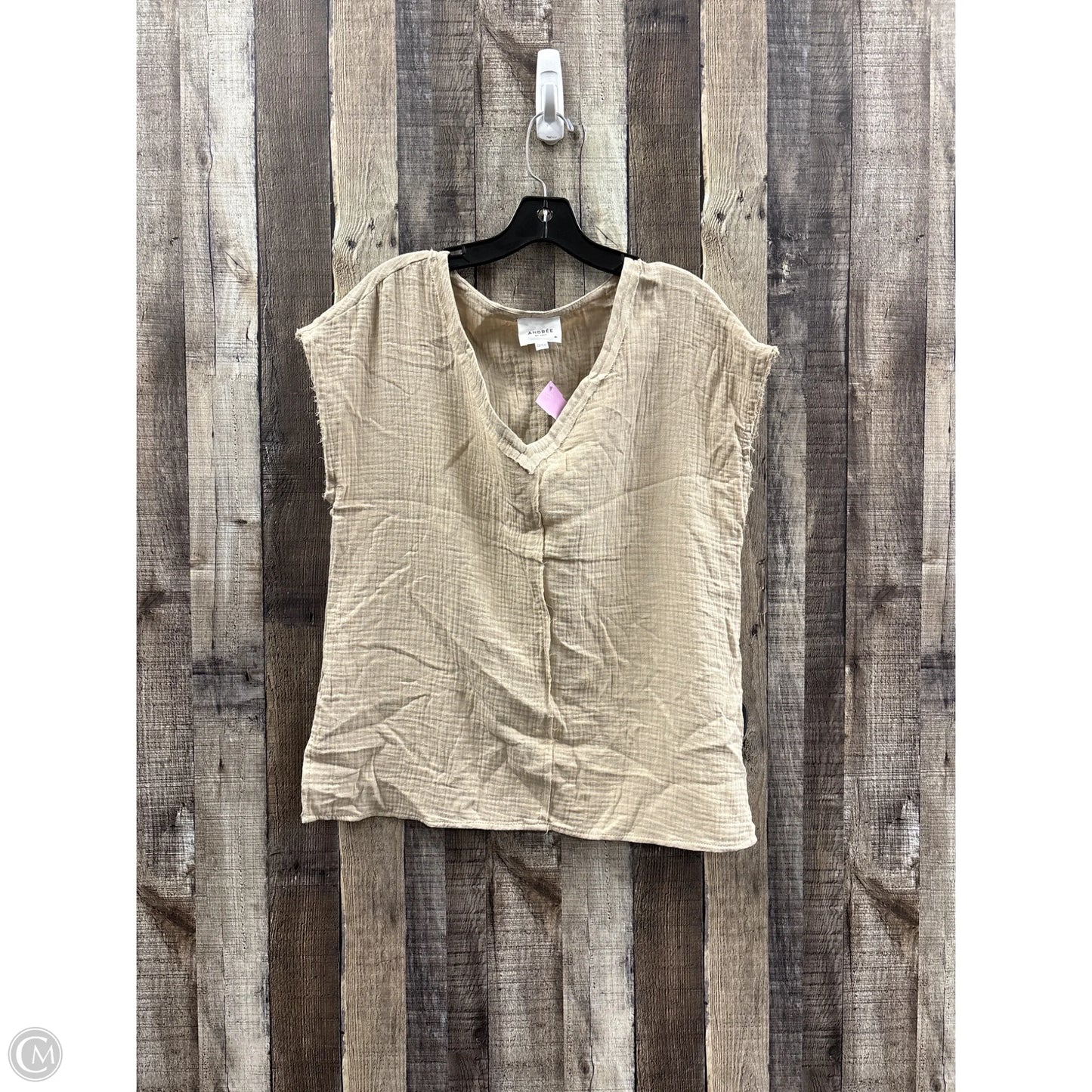 Top Sleeveless By Andree By Unit In Tan, Size: M