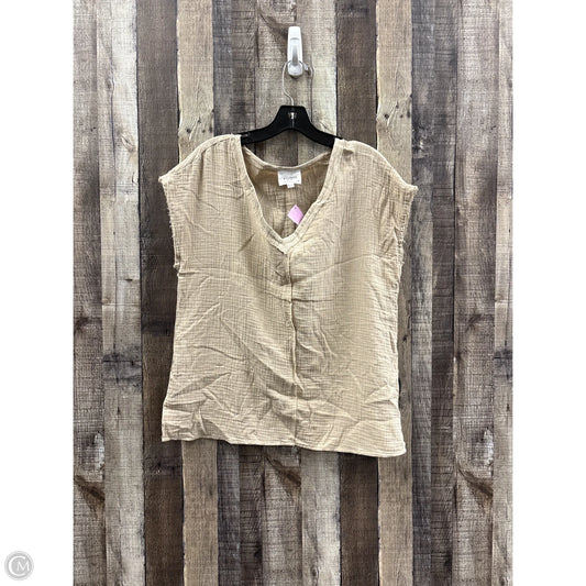 Top Sleeveless By Andree By Unit In Tan, Size: M