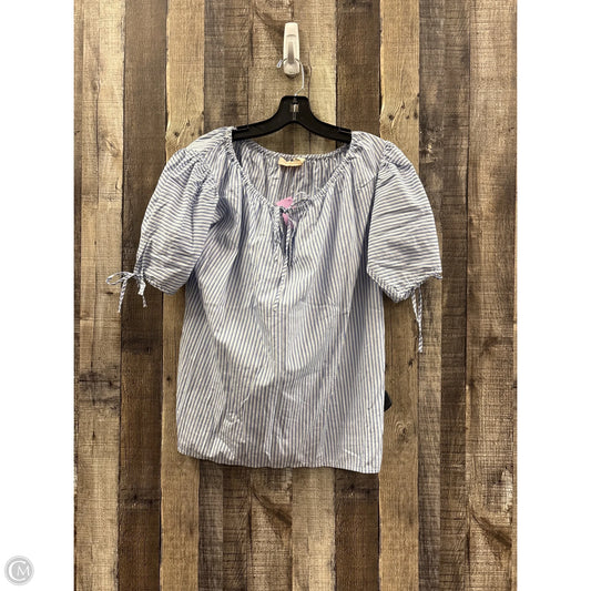 Top 3/4 Sleeve Designer By Tory Burch In Blue & White, Size: S