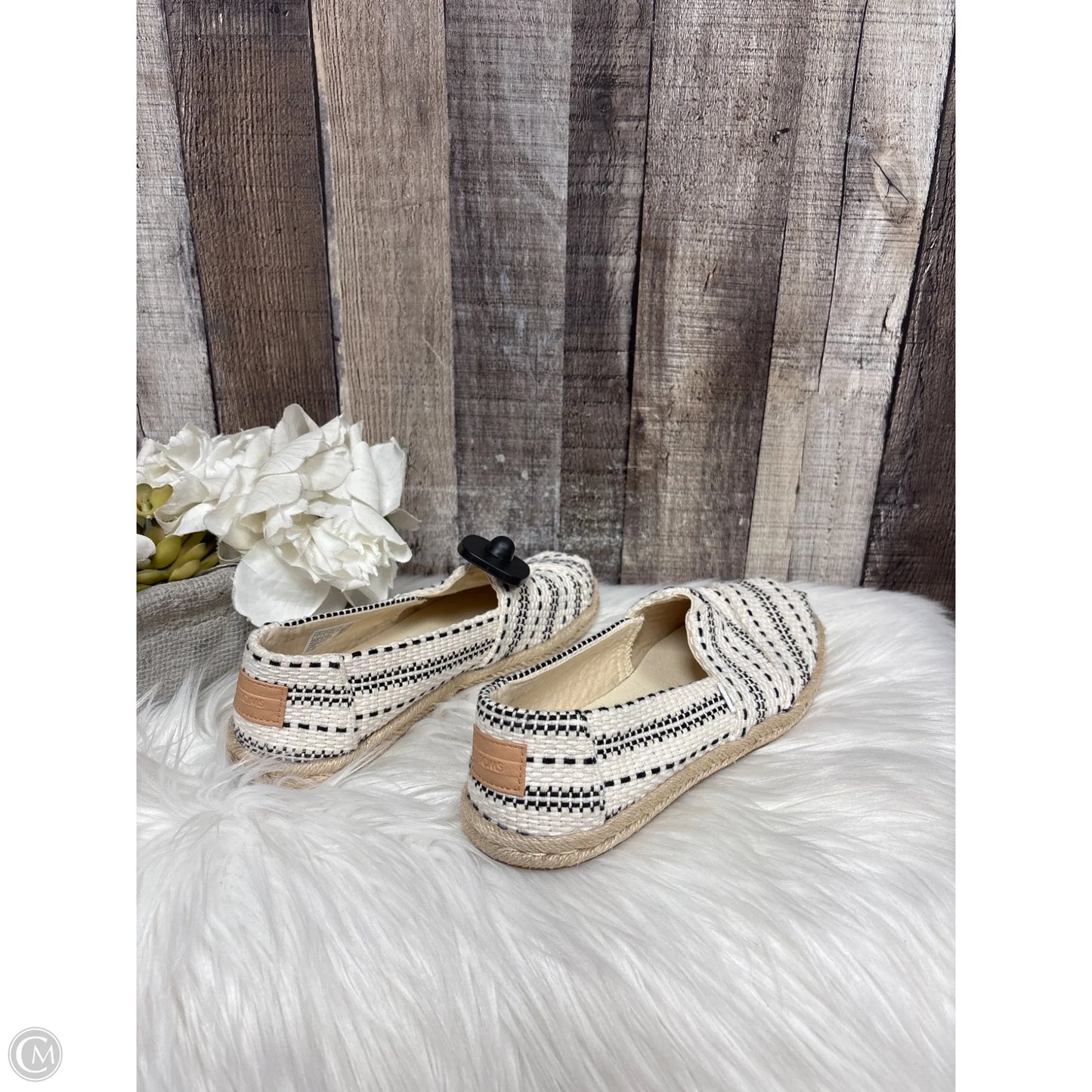 Shoes Flats By Toms In Black & Cream, Size: 7
