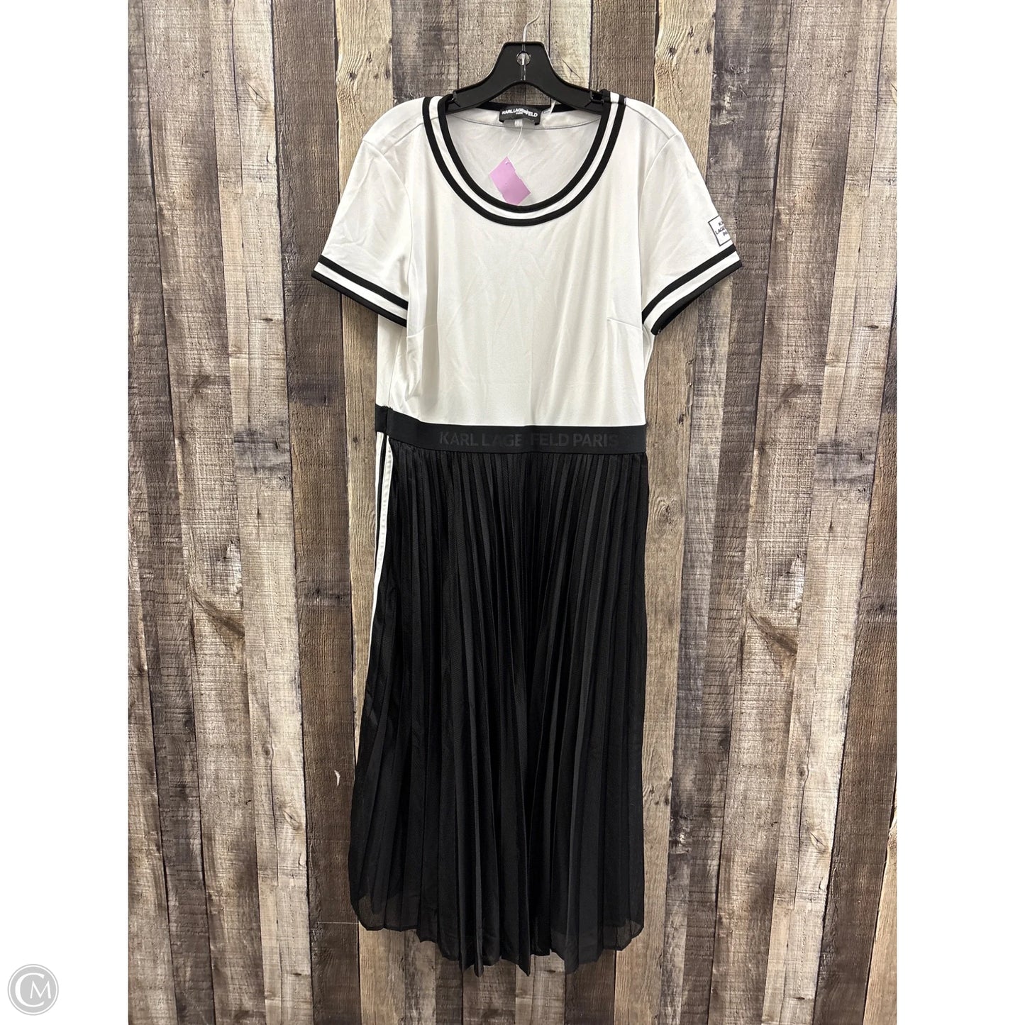 Dress Designer By Karl Lagerfeld In Black & White, Size: L