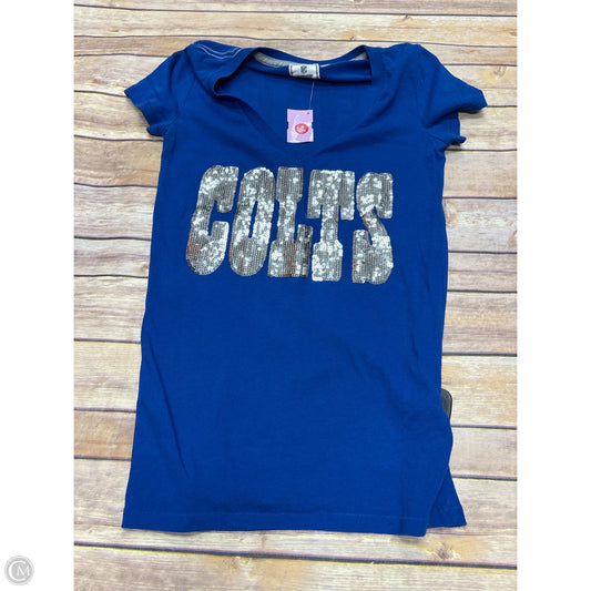 Top Short Sleeve By Pink In Blue & Silver, Size: S