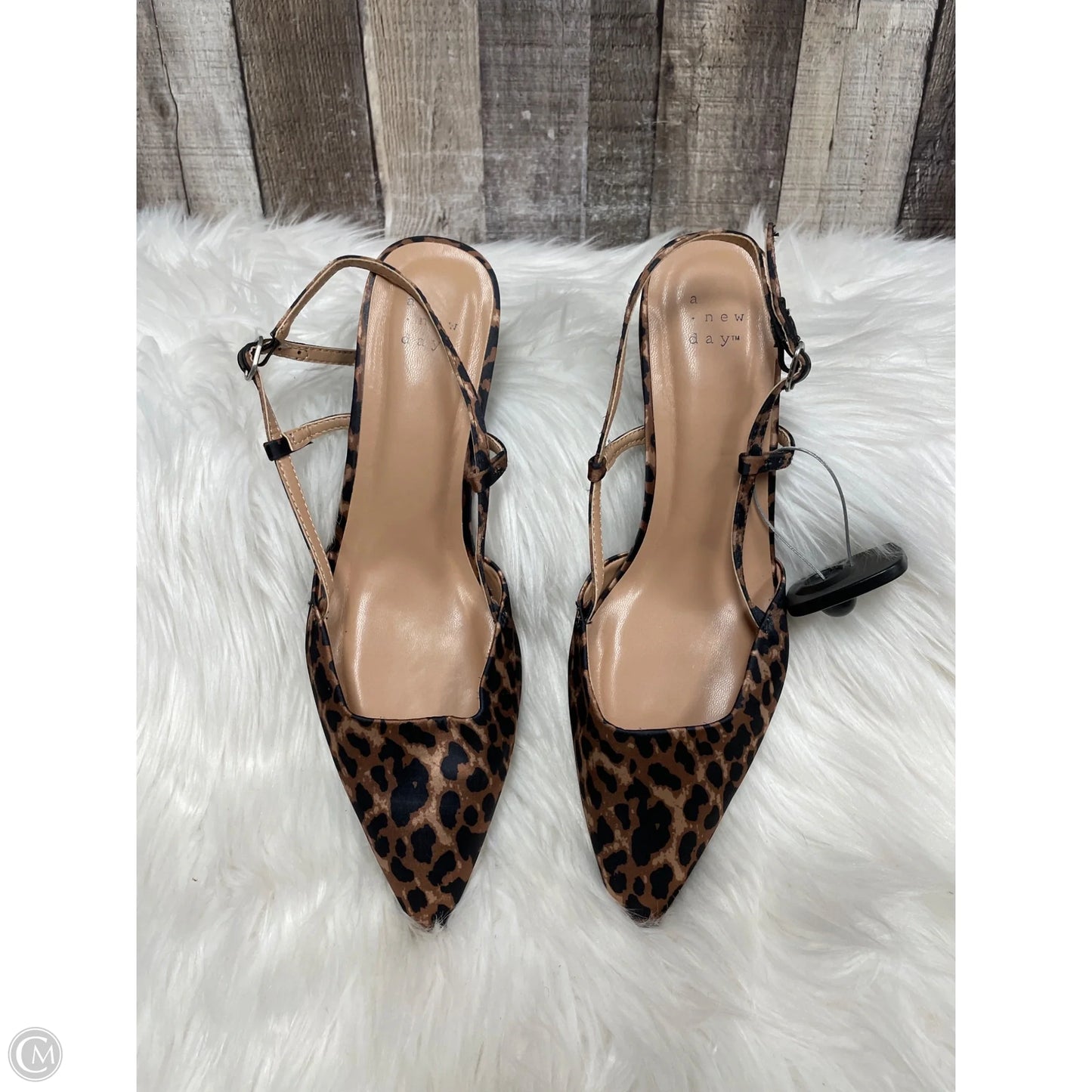 Sandals Heels Kitten By A New Day In Animal Print, Size: 8.5