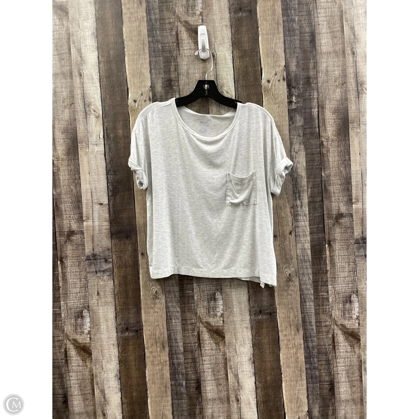 Top Short Sleeve Basic By American Eagle In Grey, Size: S