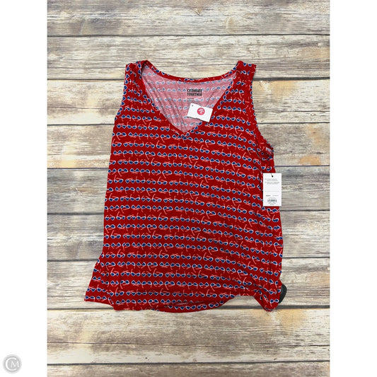 Tank Top By Celebrate Together In Blue & Red, Size: M