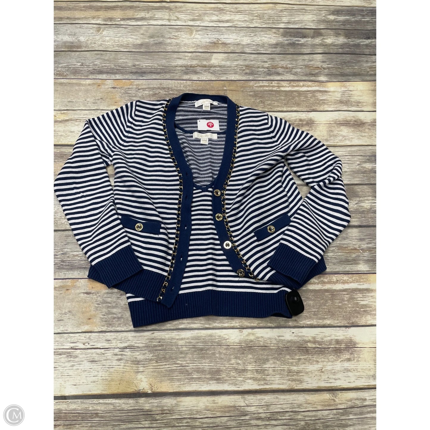 Cardigan Designer By Lilly Pulitzer In Blue & White, Size: S