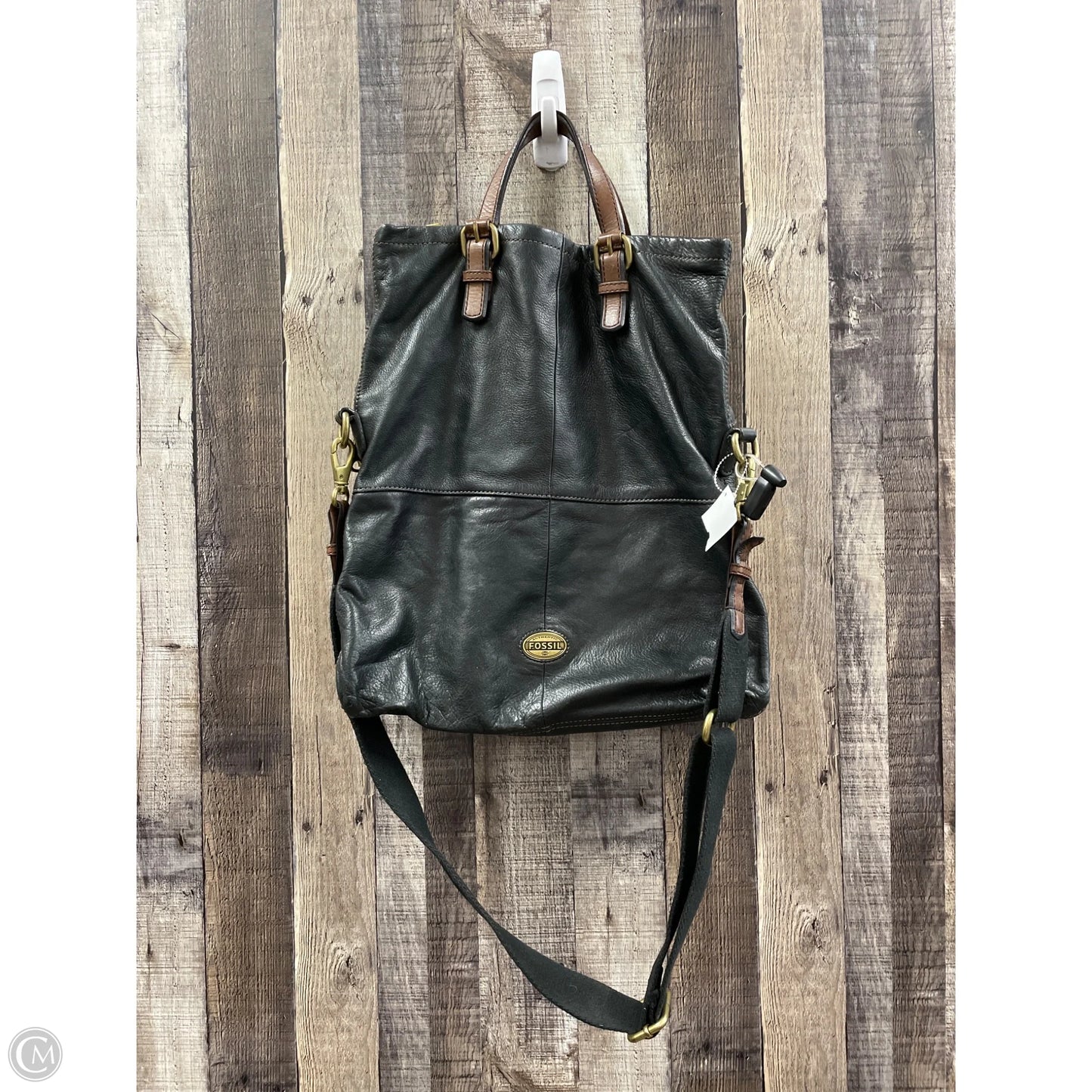 Crossbody Leather By Fossil, Size: Large