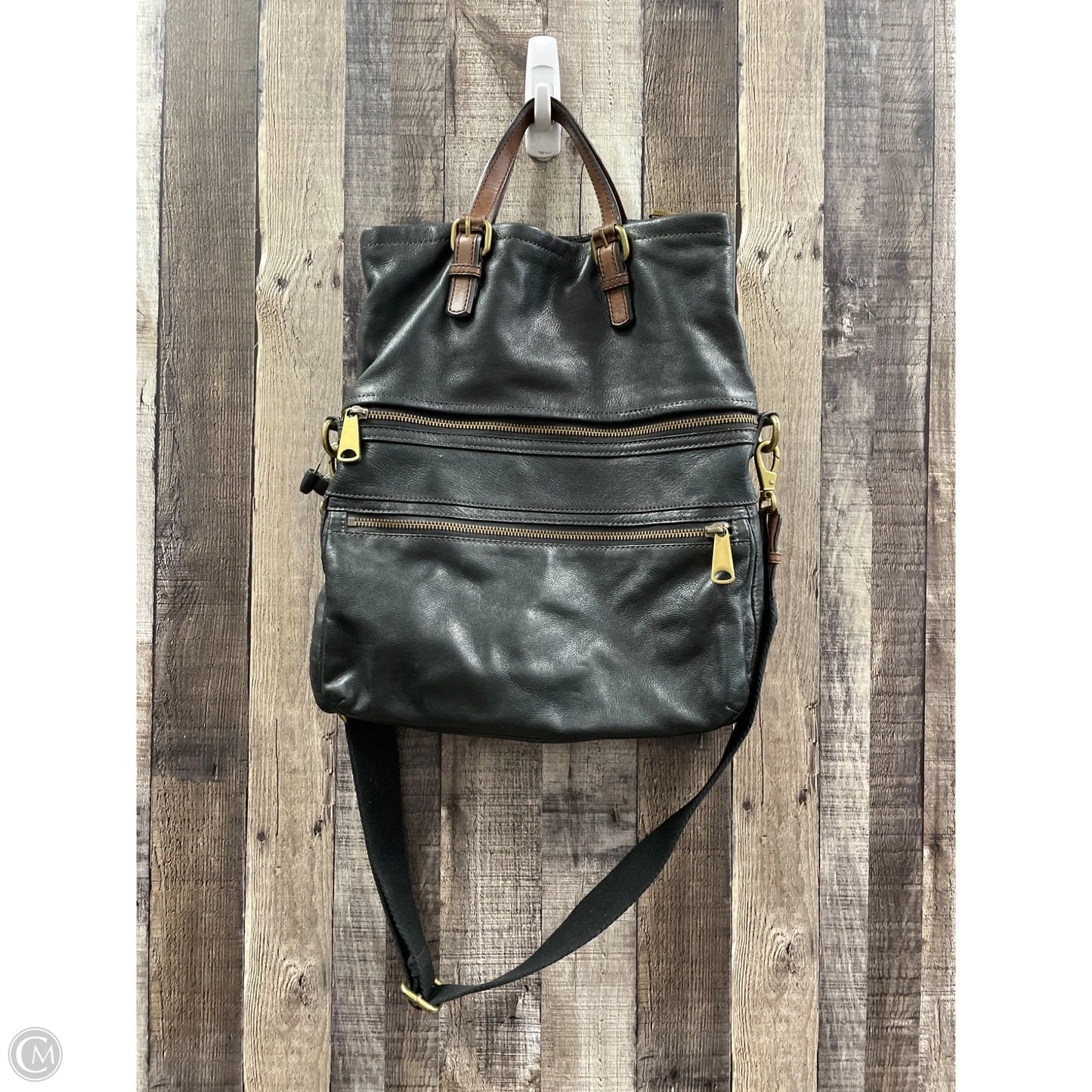 Crossbody Leather By Fossil, Size: Large