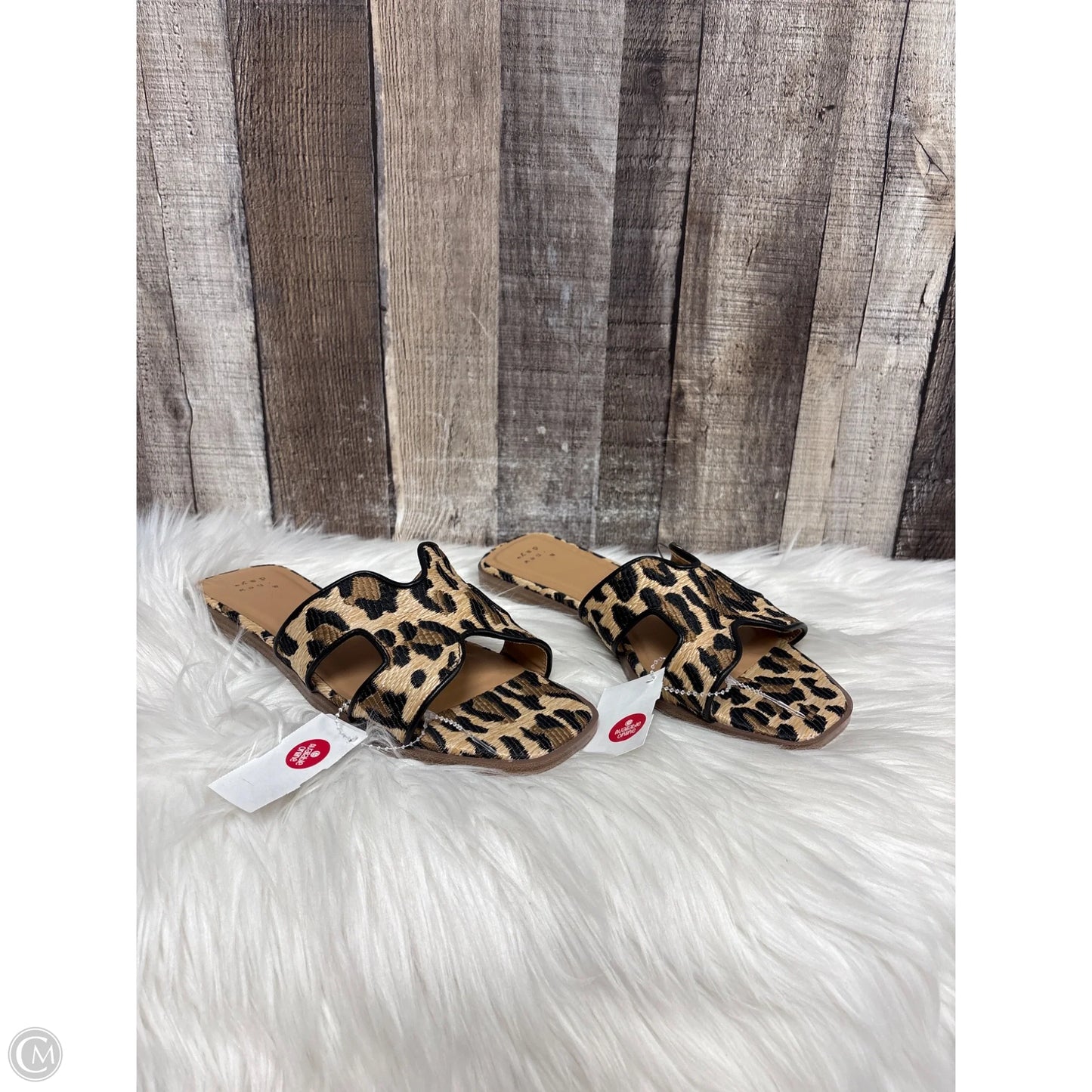Sandals Flats By A New Day In Animal Print, Size: 7.5