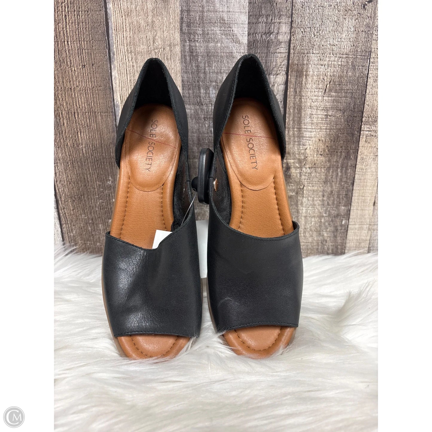 Sandals Heels Block By Sole Society In Black, Size: 8