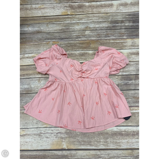 Top Short Sleeve By Shein In Pink, Size: 2x
