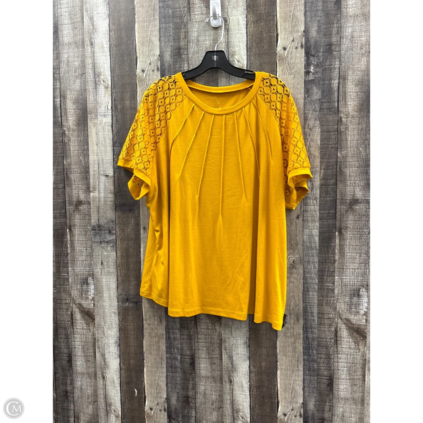 Top Short Sleeve By Shein In Gold, Size: 3x