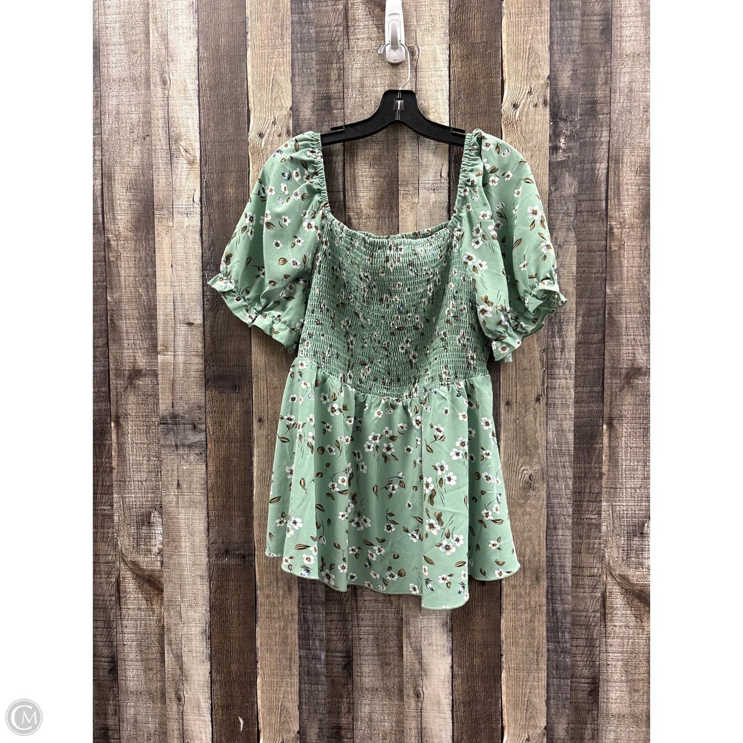 Top Short Sleeve By Shein In Green, Size: 3x