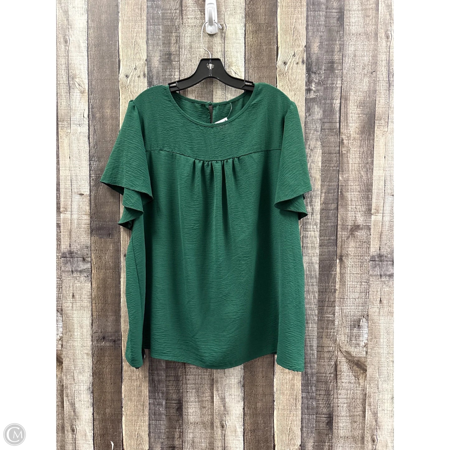 Top Short Sleeve By Shein In Green, Size: 3x