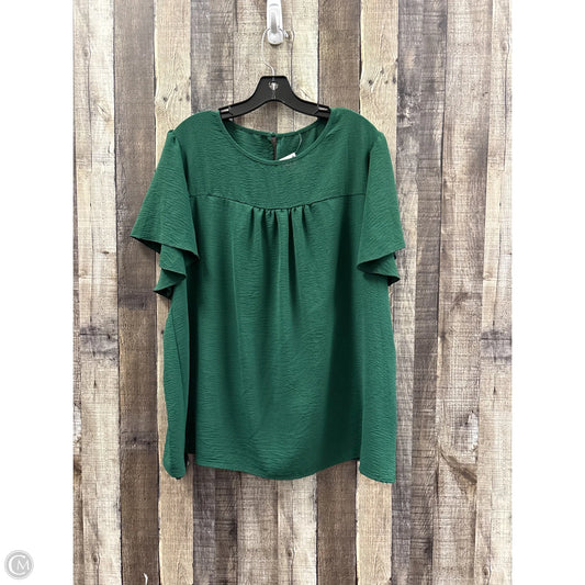 Top Short Sleeve By Shein In Green, Size: 3x