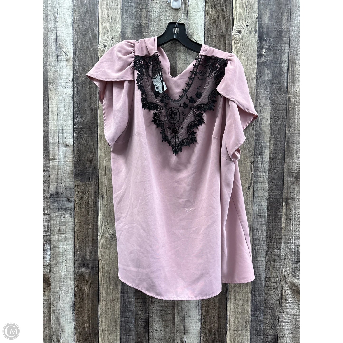 Top Short Sleeve By Shein In Mauve, Size: 3x
