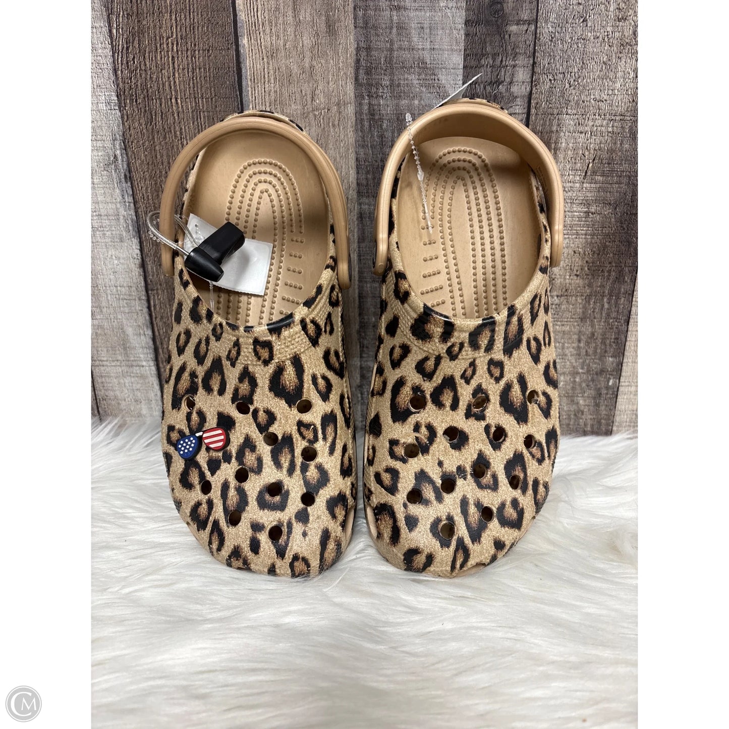 Shoes Flats By Crocs In Animal Print, Size: 11