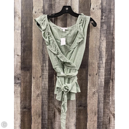 Top Sleeveless By Lc Lauren Conrad In Green & White, Size: M