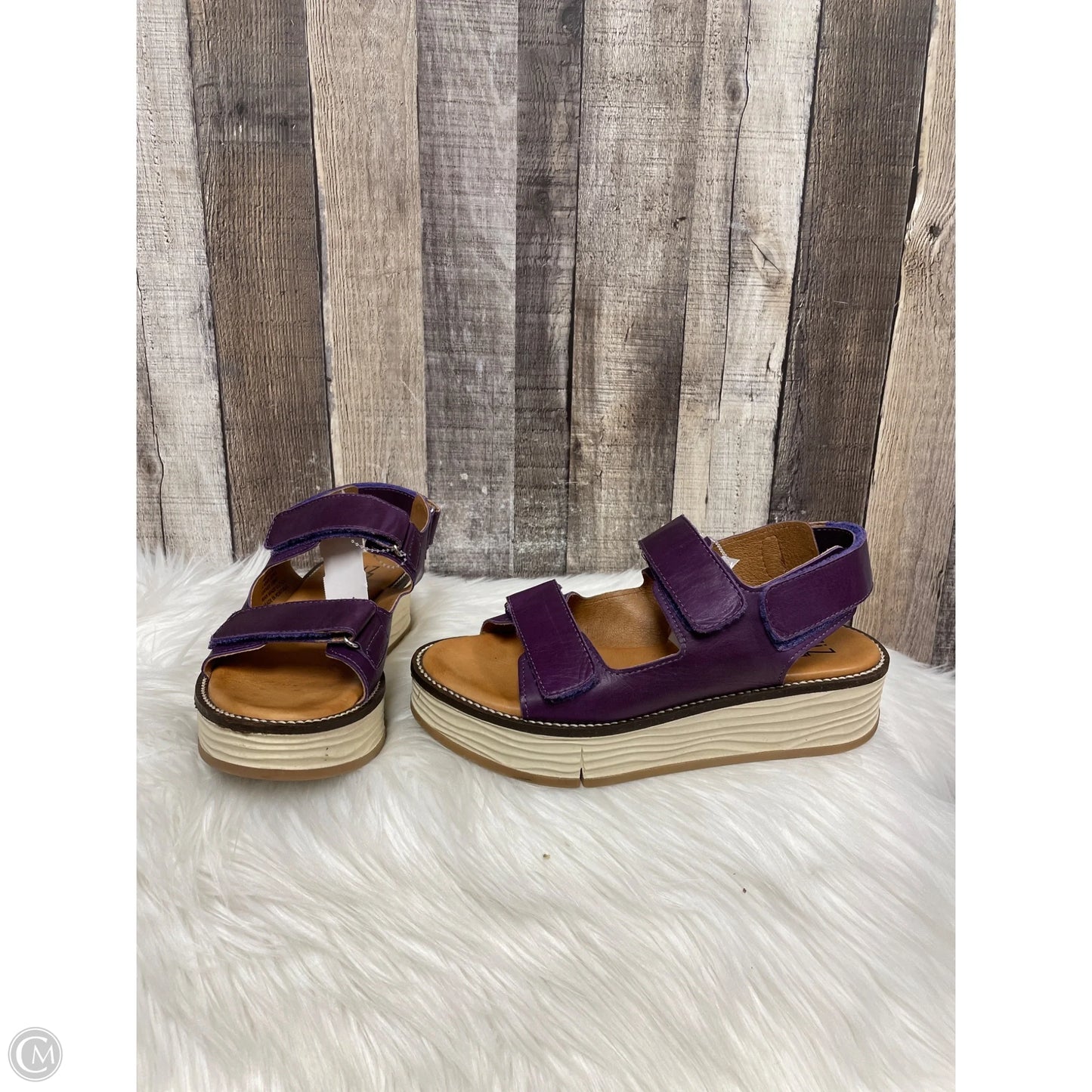 Sandals Heels Wedge By Miz Mooz In Purple, Size: 7.5