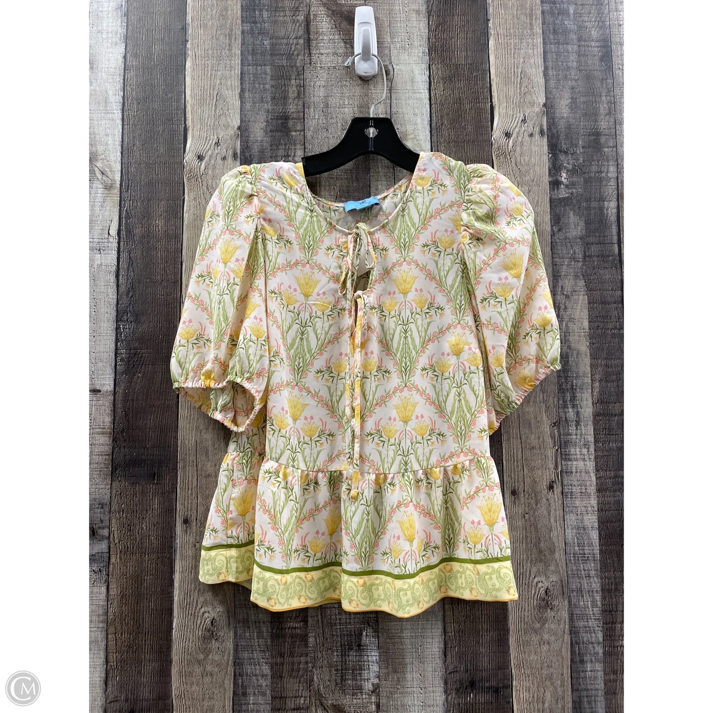 Top Short Sleeve By Cece In Floral Print, Size: S
