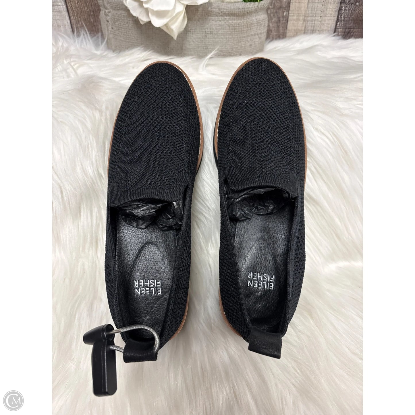 Shoes Heels Wedge By Eileen Fisher In Black, Size: 8