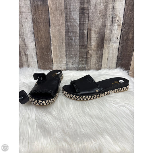 Sandals Designer By Kate Spade In Black & Cream, Size: 9.5