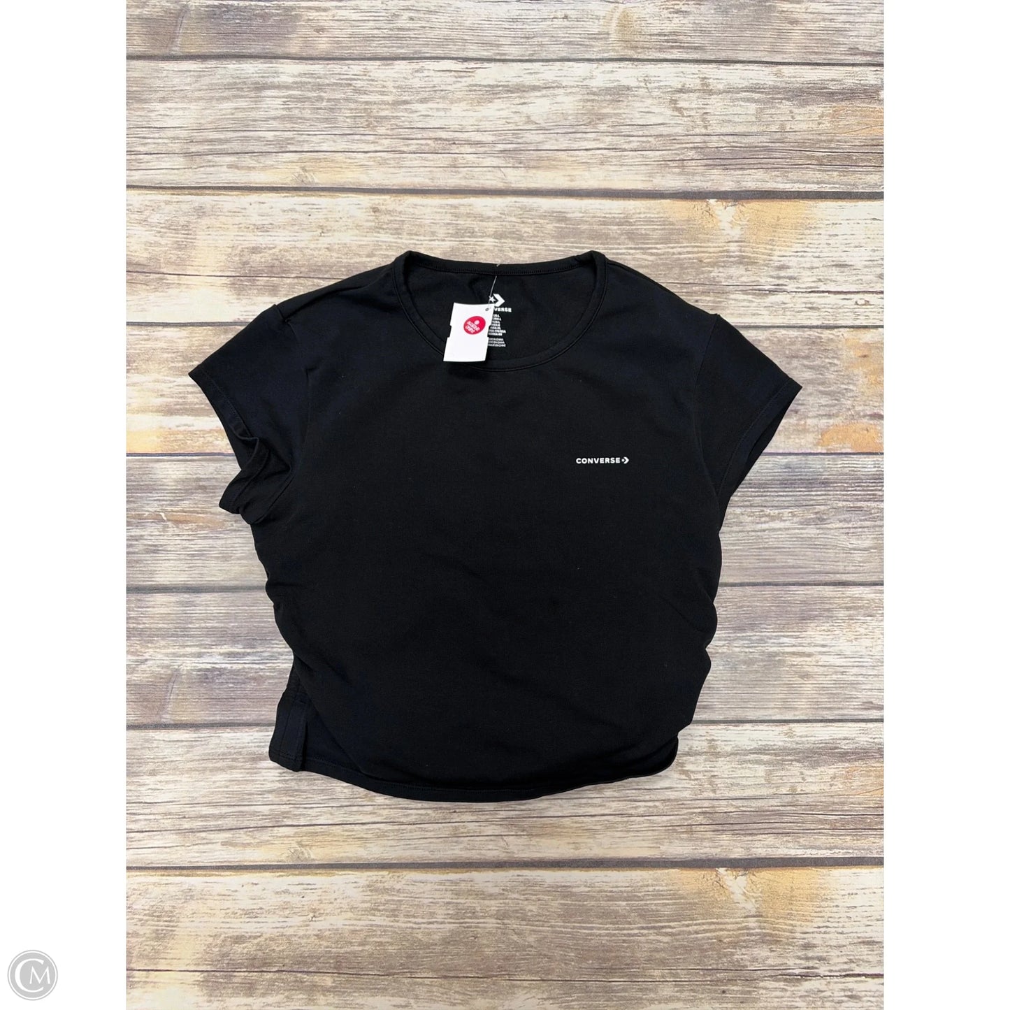 Top Short Sleeve By Converse In Black, Size: L