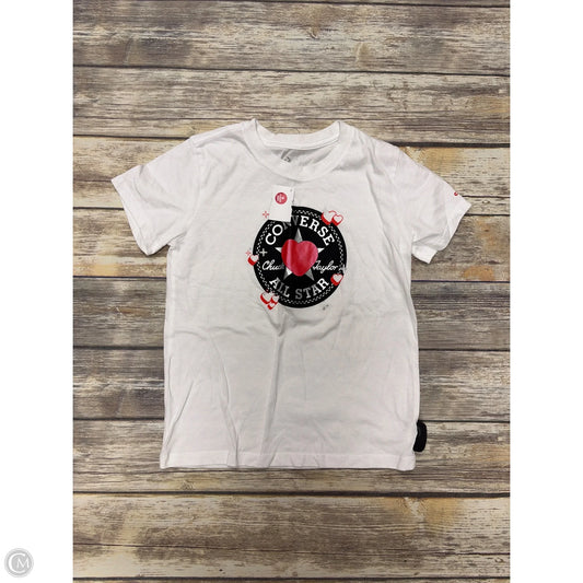 Top Short Sleeve By Converse In White, Size: L