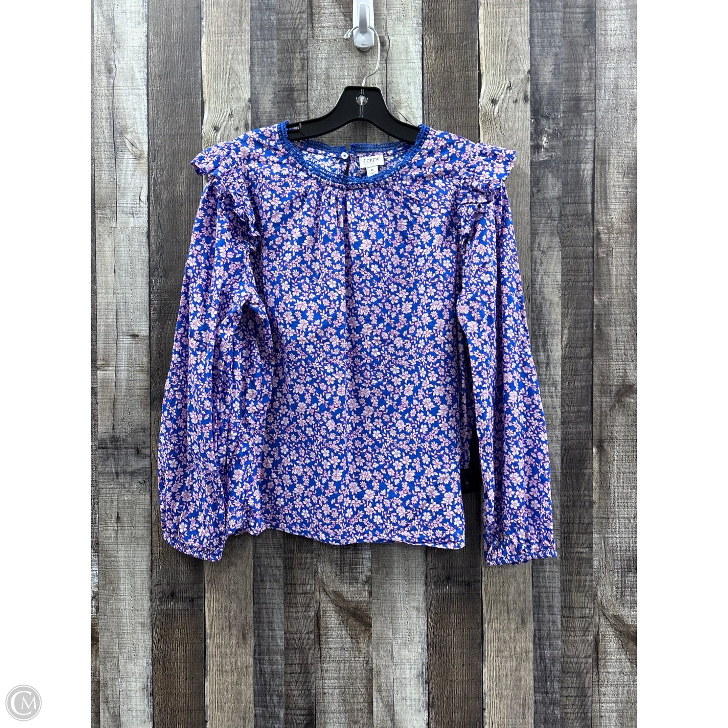 Top Long Sleeve By J. Crew In Floral Print, Size: M