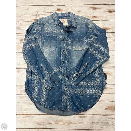 Top Long Sleeve By Mossimo In Blue Denim, Size: S