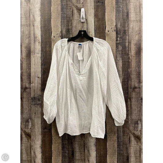 Top Long Sleeve By Old Navy In White, Size: Xxl