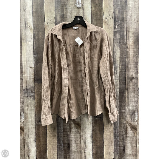 Top Long Sleeve By Splendid In Taupe, Size: S