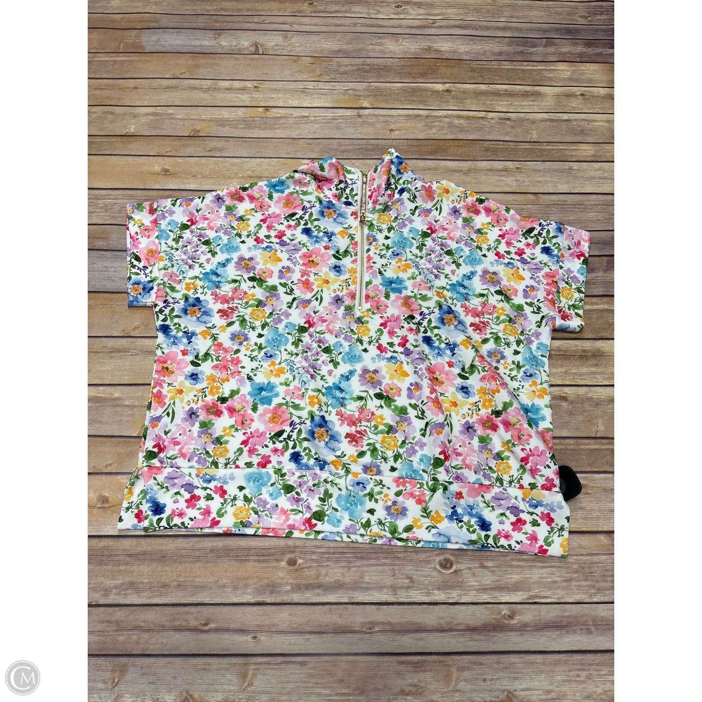 Top Short Sleeve By Cme In Floral Print, Size: S