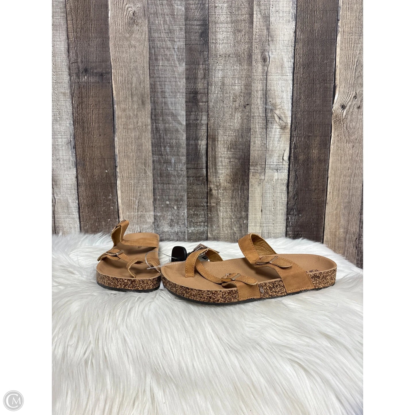 Sandals Flats By Top Moda In Tan, Size: 8