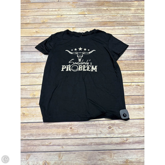 Top Short Sleeve By Shein In Black, Size: M