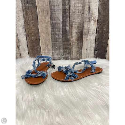 Sandals Flats By Cmf In Blue Denim, Size: 7