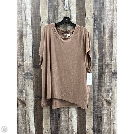 Athletic Top Short Sleeve By Athleta In Tan, Size: 3x