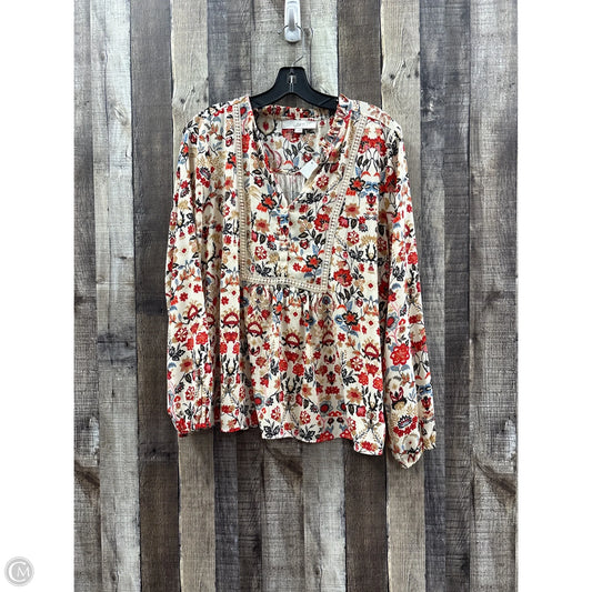 Top Long Sleeve By Loft In Multi-colored, Size: L