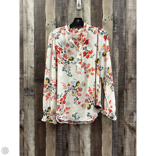Top Long Sleeve By Loft In Multi-colored, Size: M