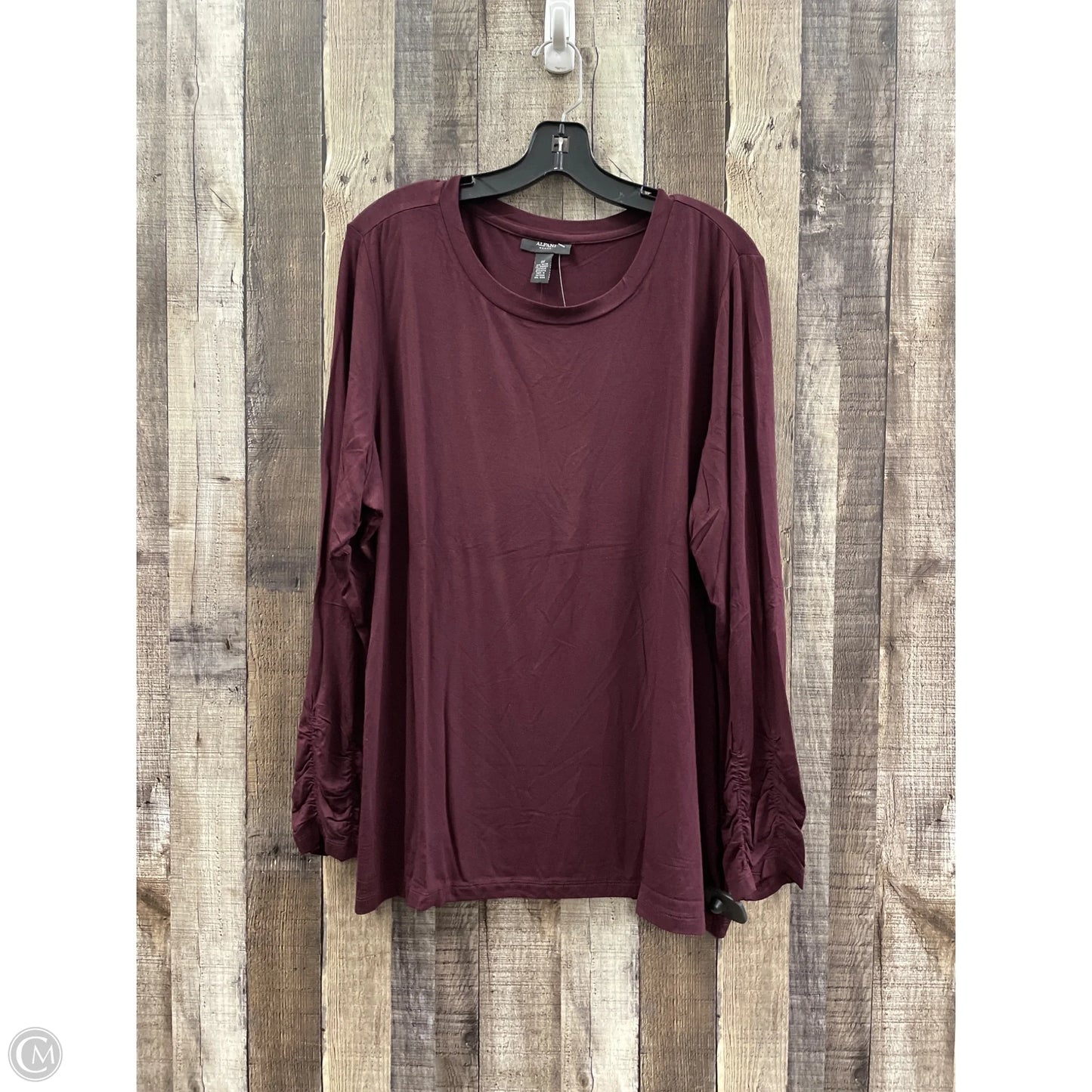 Top Long Sleeve By Alfani In Maroon, Size: 3x