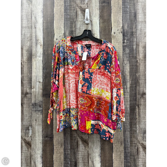 Top 3/4 Sleeve By Jones And Co In Multi-colored, Size: 3x