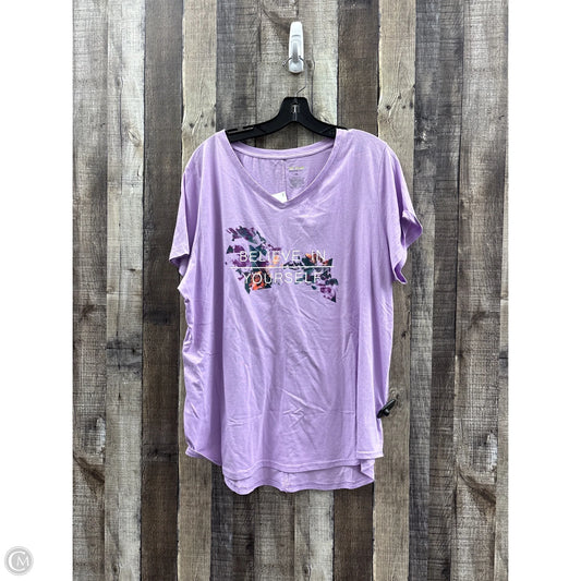 Top Short Sleeve By Tek Gear In Purple, Size: 1x