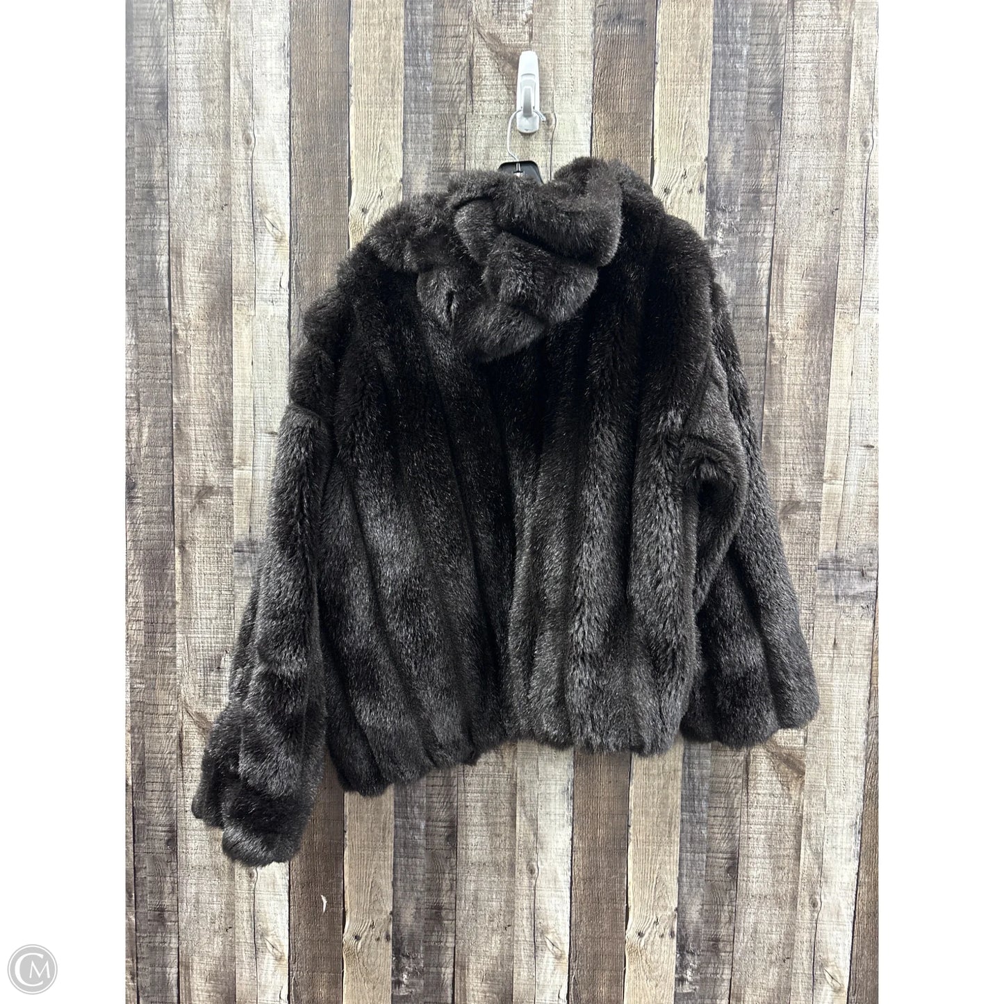 Jacket Faux Fur & Sherpa By Cmc In Brown, Size: L