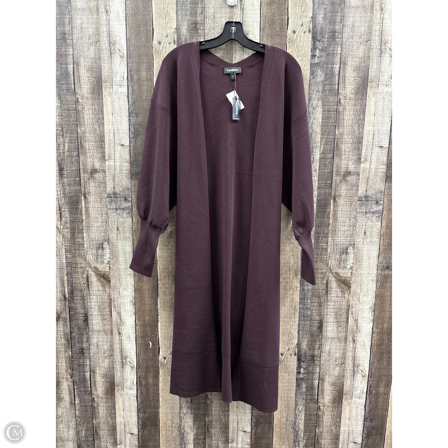 Cardigan By Express In Maroon, Size: M