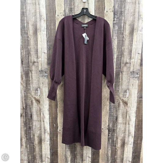 Cardigan By Express In Maroon, Size: M