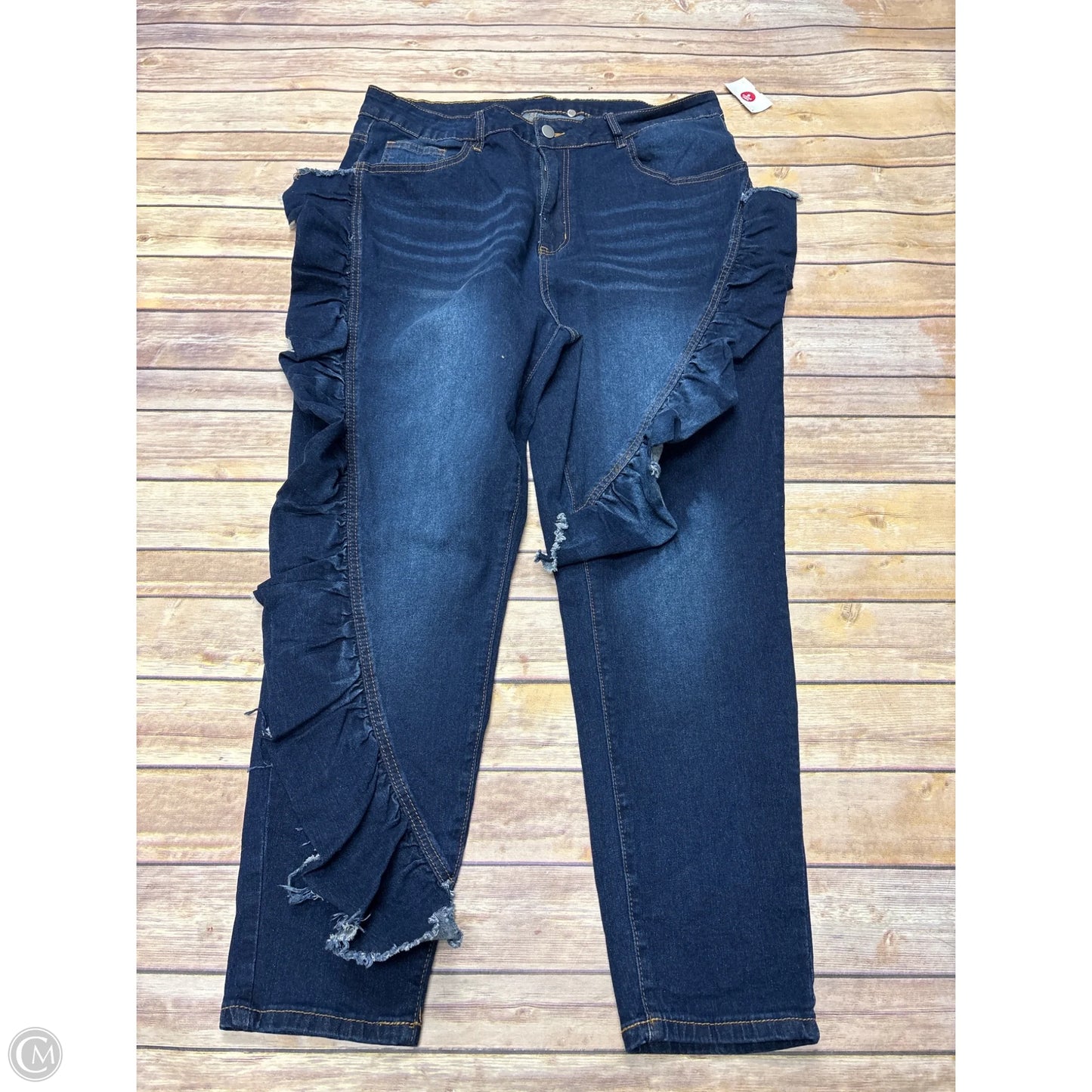 Jeans Straight By Cmf In Blue Denim, Size: 2x