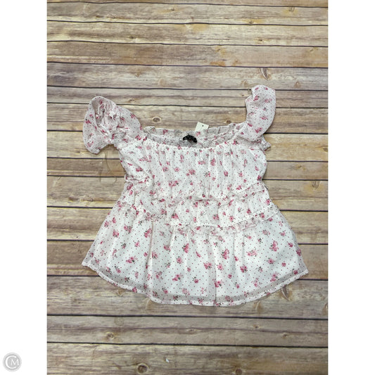 Top Short Sleeve By Trixxi In Floral Print, Size: L